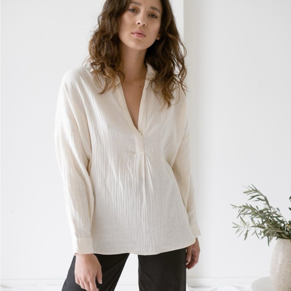 Laude the Label Oversized Tunic in Coconut Milk size S/M 042-C